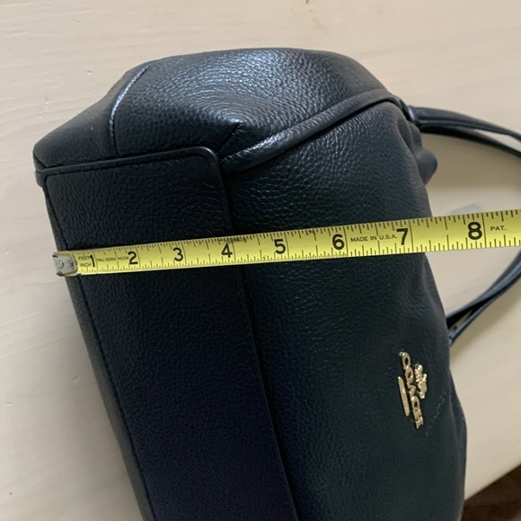 NWOT COACH Maya Leather Shoulder Bag black gold hardware logo pebble - Picture 12 of 16